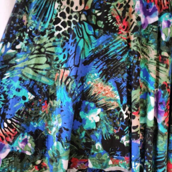 Philosophy Tunic Top Green Aqua Colorful Floral Butterfly Boho plus size XXL art - Picture 5 of 9